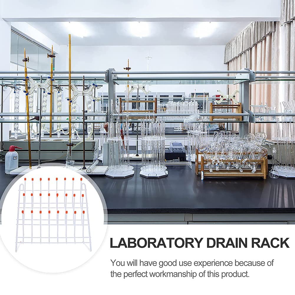 Viupolsor Lab Drying Rack 24 Pegs Lab Glassware Rack Wire Glassware Drying Rack Wall Mount/Freestanding Lab Glass Drying Rack