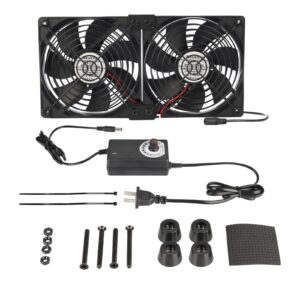 neukniy 2x 120mm computer fan with ac plug, ac 110v 120v 220v 240v variable speed fan for mining machine cabinet chassis server workstation cooling