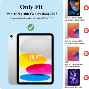 TIRIN Kids Case for New iPad 10th Generation 10.9 inch 2022 - with Built-in Screen Protector, Covertible Durable Lightweight Shockproof Handle Stand Kid-Proof 10.9” iPad 10th Gen Case for Kids, Blue