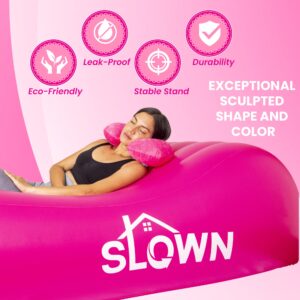 Slown BBL Bed - Inflatable BBL Mattress with Hole After Surgery for Butt Sleeping, Brazilian Butt Lift Recovery, BBL Bed with Hole with Built-in Electric Air Pump, Neck Pillow and Urination Device