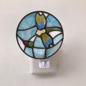 DUONAYU Stained Glass Dragonfly Night Light, Bedroom Bedside Night Light, Suitable for Living Room, Corridor, Children's Room,Night Light for Kids Plug into Wall.DYM9012