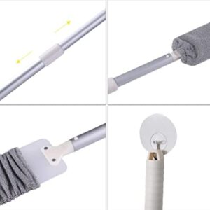 PEACHICHA Retractable Microfiber Dust Brush Gap Mop, Gap Duster Brush, Cleanning Dust Brush, Microfiber Duster Kit for High Ceiling,3 Cleaning Dust Replacement Head and 1 Extension Pole