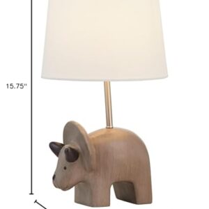 Maxax Dinosaur Desk Lamp, Grey Dinosaur Bedside Table Lamp with White Shade, Nightstands