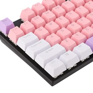 Acogedor Red Switch Mechanical Keyboard, 26 RGB Backlit 87 Keys Mechanical Gaming Keyboard Ergonomic Computer Keyboard with USB Interface (Pink)