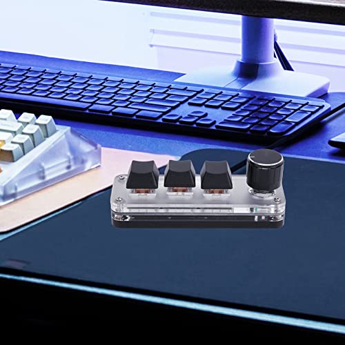 Yoidesu 3 Keys Mechanical Keyboard, RGB Programming Macro keypad, Mini USB 3 Keys Keypad Mechanical Gaming PC Keyboards, Red Switch, Hot Swap Switch, Plug and Play