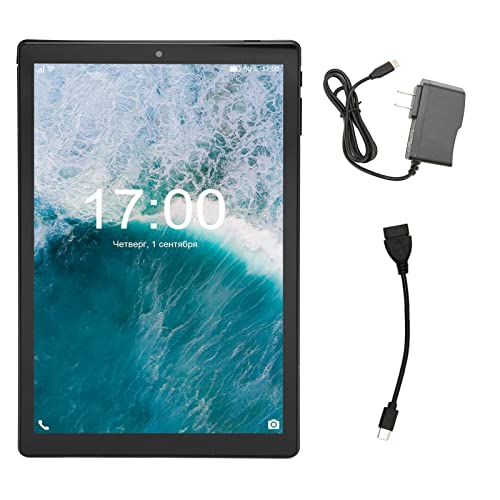 HD 10 Tablet, Tablet PC 3 and 64G IPS Screen 100240V Black Dual Speakers with 3G WiFi Network for Daily Travel (US Plug)