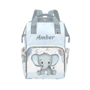 cute balloon elephant blue diaper bags backpack with name personalized baby bag nursing nappy bag gifts