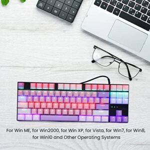 Acogedor Red Switch Mechanical Keyboard, 26 RGB Backlit 87 Keys Mechanical Gaming Keyboard Ergonomic Computer Keyboard with USB Interface (Pink)