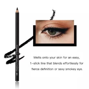 Black Eyeliner Pencils, 12 PCS Matte Black Eyeliner Pencil Set, Black Eyeliners Pencils Waterproof Long-lasting Eyeliner Beauty Makeup Tools Easy to Color