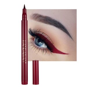 dekrion liquid eyeliner, eyeliner liquid, long-lasting colored eyeliners, white black red brown green purple waterproof high-pigmented colorful eyeliners for eye makeup,1pc