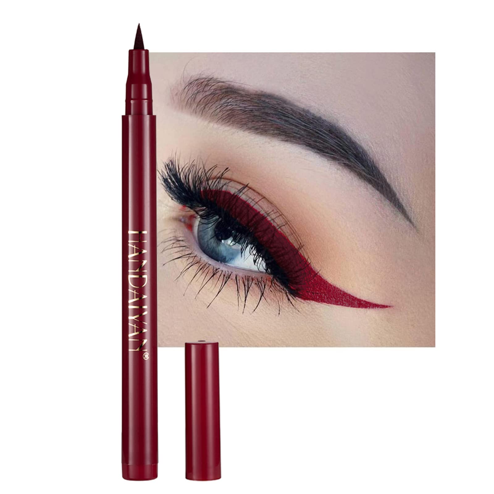 DekRion Liquid Eyeliner, Eyeliner Liquid, Long-lasting Colored Eyeliners, White Black Red Brown Green Purple Waterproof High-pigmented Colorful Eyeliners for Eye Makeup,1PC