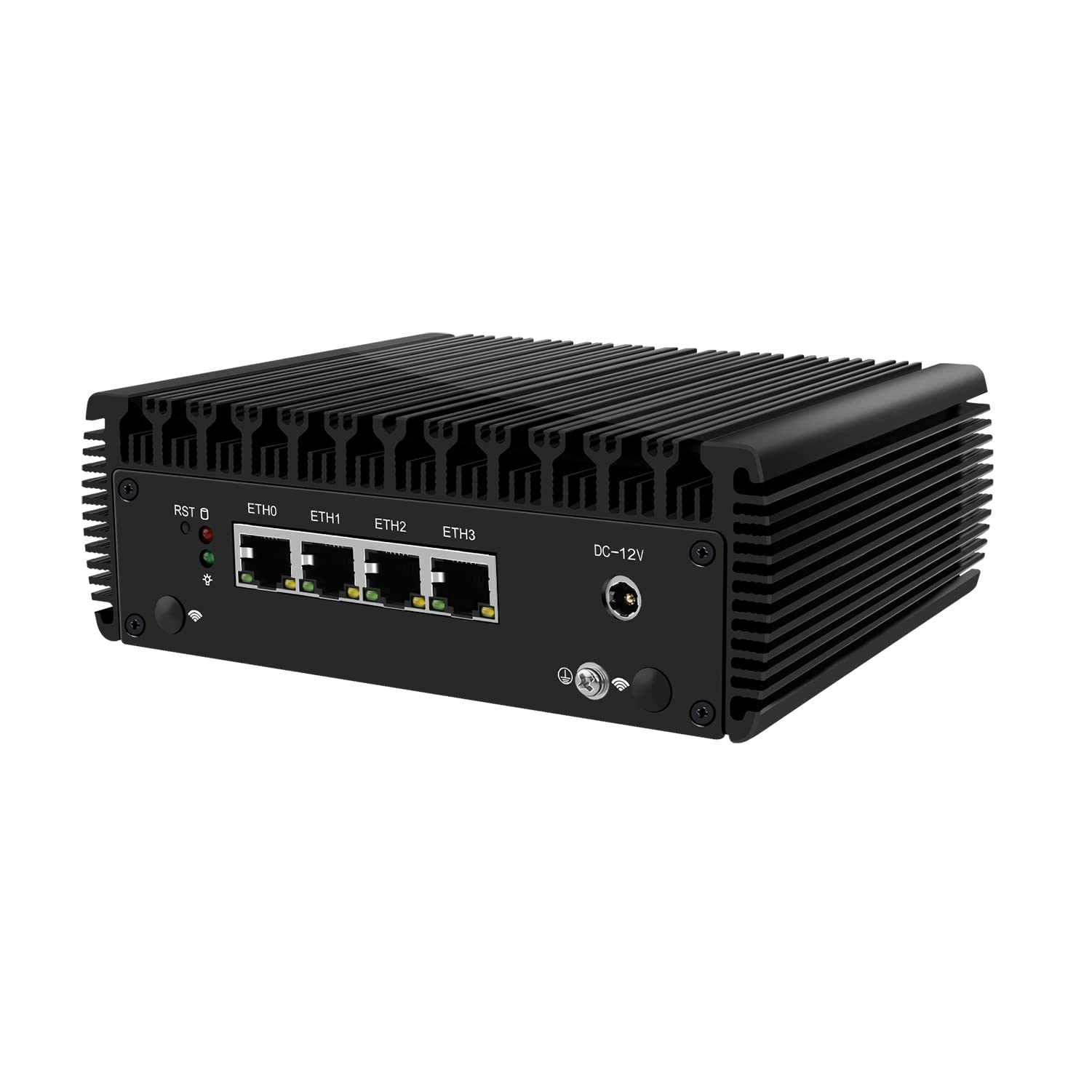 Micro Firewall Appliance, Mini PC, VPN, Router PC, Intel Celeron J4125, HUNSN RJ15, AES-NI, 4 x Intel 2.5GbE I226-V LAN, HDMI, DP, SIM Slot, Barebone, NO RAM, NO Storage, NO System