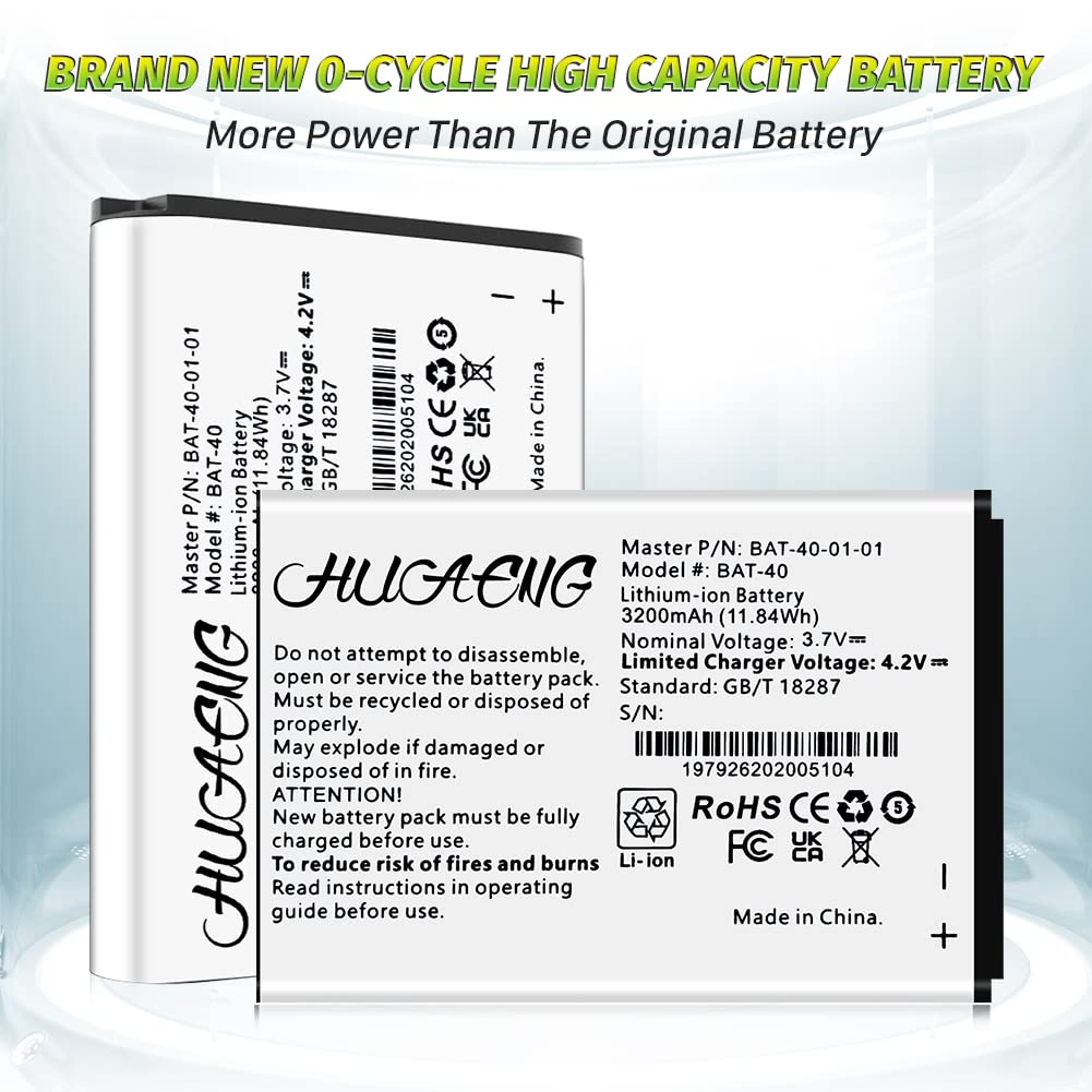 HUAENG BAT-40 Battery, (Upgraded) 3200mAh High Capacity Replacement Battery for AT&T IFWA-40 IFWA40 Mobile Hotspot Rechargeable Lithium-ion Battery