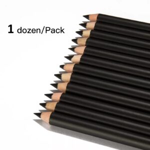 Black Eyeliner Pencils, 12 PCS Matte Black Eyeliner Pencil Set, Black Eyeliners Pencils Waterproof Long-lasting Eyeliner Beauty Makeup Tools Easy to Color