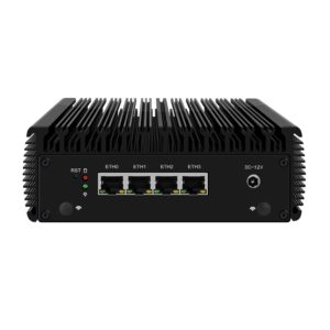 Micro Firewall Appliance, Mini PC, VPN, Router PC, Intel Celeron J4125, HUNSN RJ15, AES-NI, 4 x Intel 2.5GbE I226-V LAN, HDMI, DP, SIM Slot, Barebone, NO RAM, NO Storage, NO System