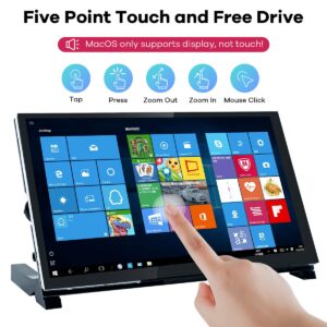 Hosyond 7 Inch IPS LCD Touch Screen Raspberry Pi Monitor Display 1024×600 Capacitive Screen HDMI Monitor Compatible with Raspberry Pi 5/4B/3B+, BB Black, Windows 10 8 7