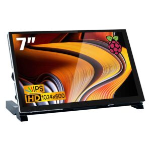 hosyond 7 inch ips lcd touch screen raspberry pi monitor display 1024×600 capacitive screen hdmi monitor compatible with raspberry pi 5/4b/3b+, bb black, windows 10 8 7