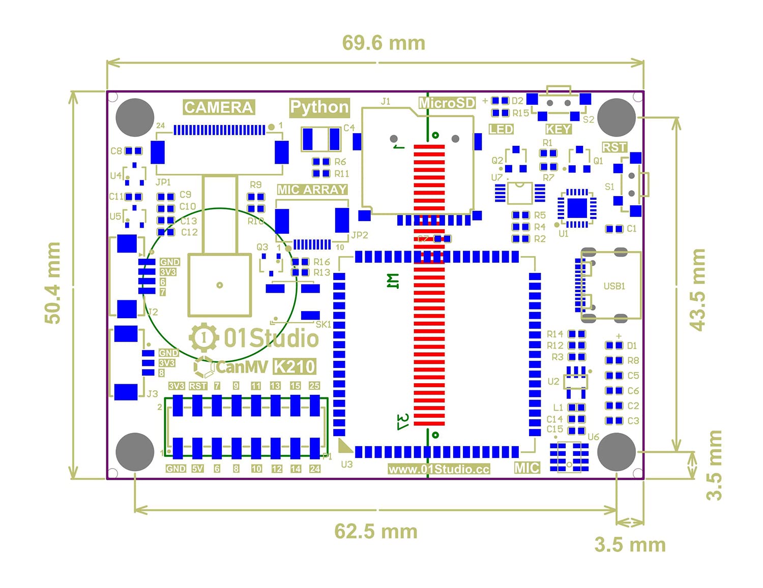 youyeetoo CanMV AI Development Kit, K210 RISC-V chip,Come with Camera/LCD/MIC, Rich Open Source Tuturials for Machine Vision, Audio Recognition