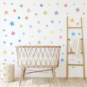 supzone 165pcs colorful star wall stickers boho star wall decals rainbow colors star diy vinyl wall art sticker for kids baby nursery bedroom playroom living room kindergarten wall decor