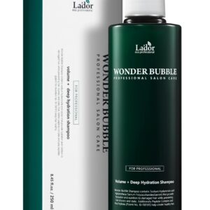 LA'DOR Wonder Bubble Volumizing Anti Frizz Moisture Shampoo for Dry Hair w/ 8 Peptides, Keratin, Sacran, Hyaluronic Acid, Urea for Fine Damaged Frizzy Curly Hair - Paraben Free 8.5 Fl Oz LADOR Korea