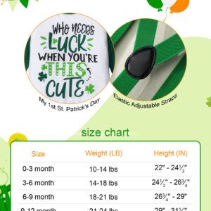 Queenstyle St Patricks Day Baby Boy Outfitt 3-6 Months My First St Patricks Day Baby Boy Outfit Romper Suspender Pants Print Hat 3Pcs Set