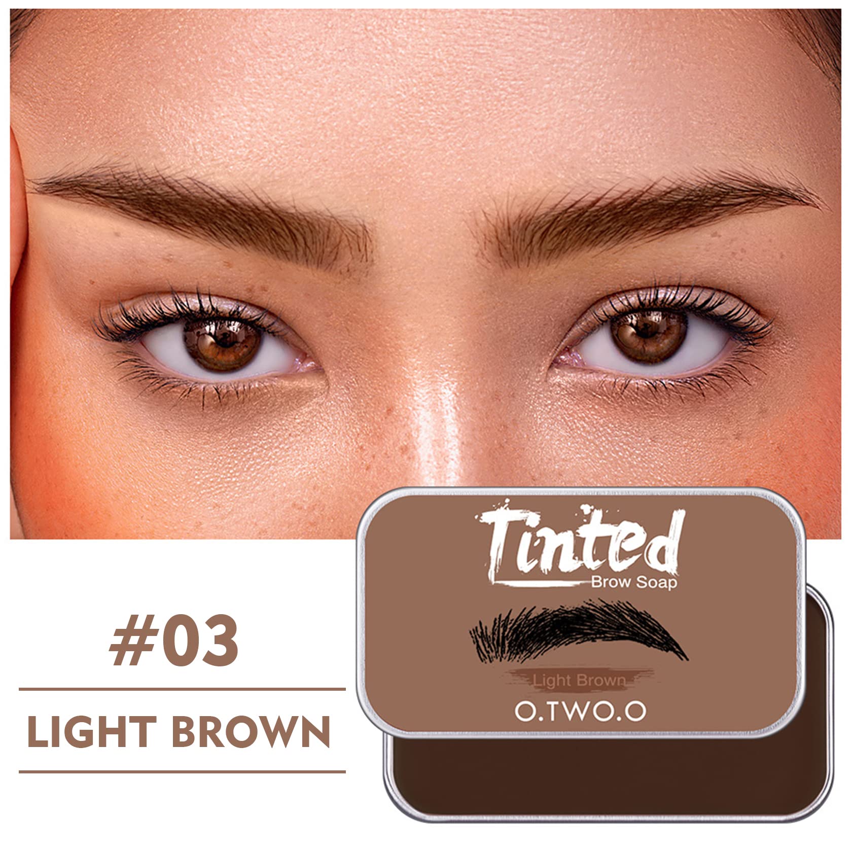 IONSGAKO Tinted Eyebrow Soap Kit, Brow Styling Soap Long Lasting Hold Eyebrow Soap Wax Long Lasting Waterproof Clear Brow Gel For Eyebrow Makeup Soap Brows Kit - Light Brown