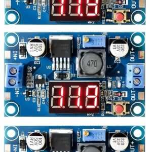 WWZMDiB LM2596 Voltage Regulator DC to DC Converter 3.2-35V to 1.25-30V Buck Converter (3Pcs LM2596 with LED Display)