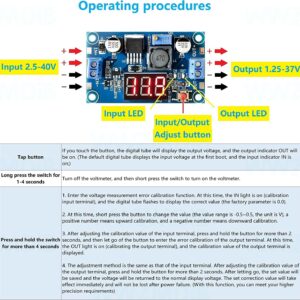 WWZMDiB LM2596 Voltage Regulator DC to DC Converter 3.2-35V to 1.25-30V Buck Converter (3Pcs LM2596 with LED Display)