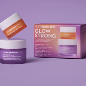 Olehenriksen Hunt for Hydration Mini Moisturizer & Eye Cream Duo Holiday Gift Set:: Banana Bright+ Eye Crème and Strength Trainer Peptide Boost Moisturizer