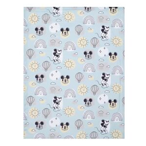 Lambs & Ivy Disney Baby Classic Mickey Mouse Blue/White Soft Fleece Baby Blanket