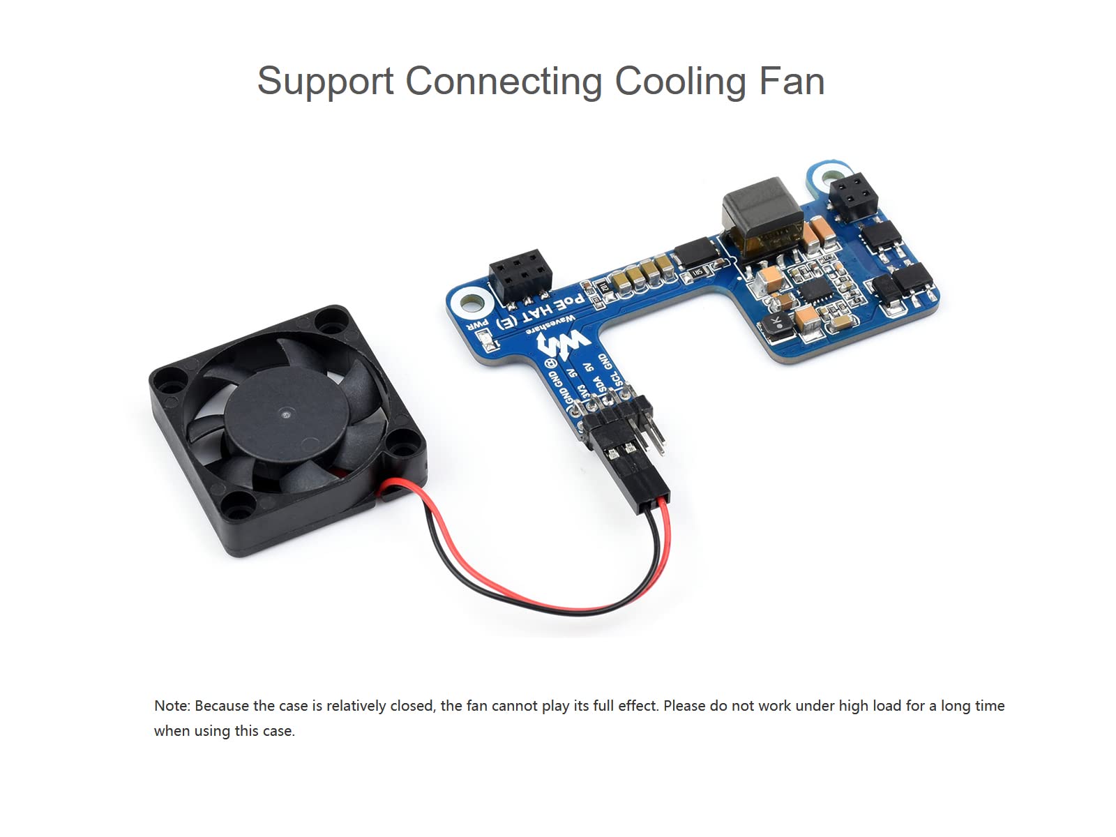 Power Over Ethernet POE HAT for Raspberry Pi 4B/3B+, IEEE 802.3af-Compliant, Mini POE HAT Support Connecting Cooling Fan, Compatible with The Raspberry Pi Official Case