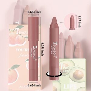 3 Colors Liquid Matte Lipstick Set, Velvet Air Moisture Smooth Crayon Nude Lipstick,Ultimate Nourishing Lipstick 24 Hour Long Lasting Waterproof Lip Gloss Lipstick for Women Makeu (Set F)