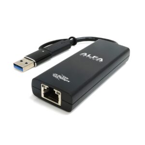 Alfa 2.5 GbE Type-C SuperSpeed USB 5 Gbps Card with Realtek™ RTL8156B and Type-A Adapter