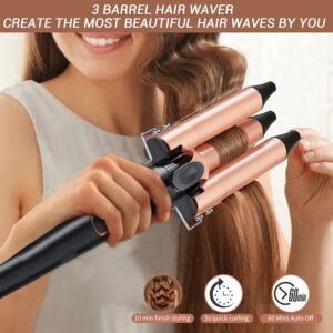 Hair Curling Iron, 5 in 1 Curling Wands Set with Interchangeable 0.35''-1.3'' Barrels for Curly Hairstyle, 30s Heat Up, 180-450°F Temp Adjustment, Glove & Clips Included