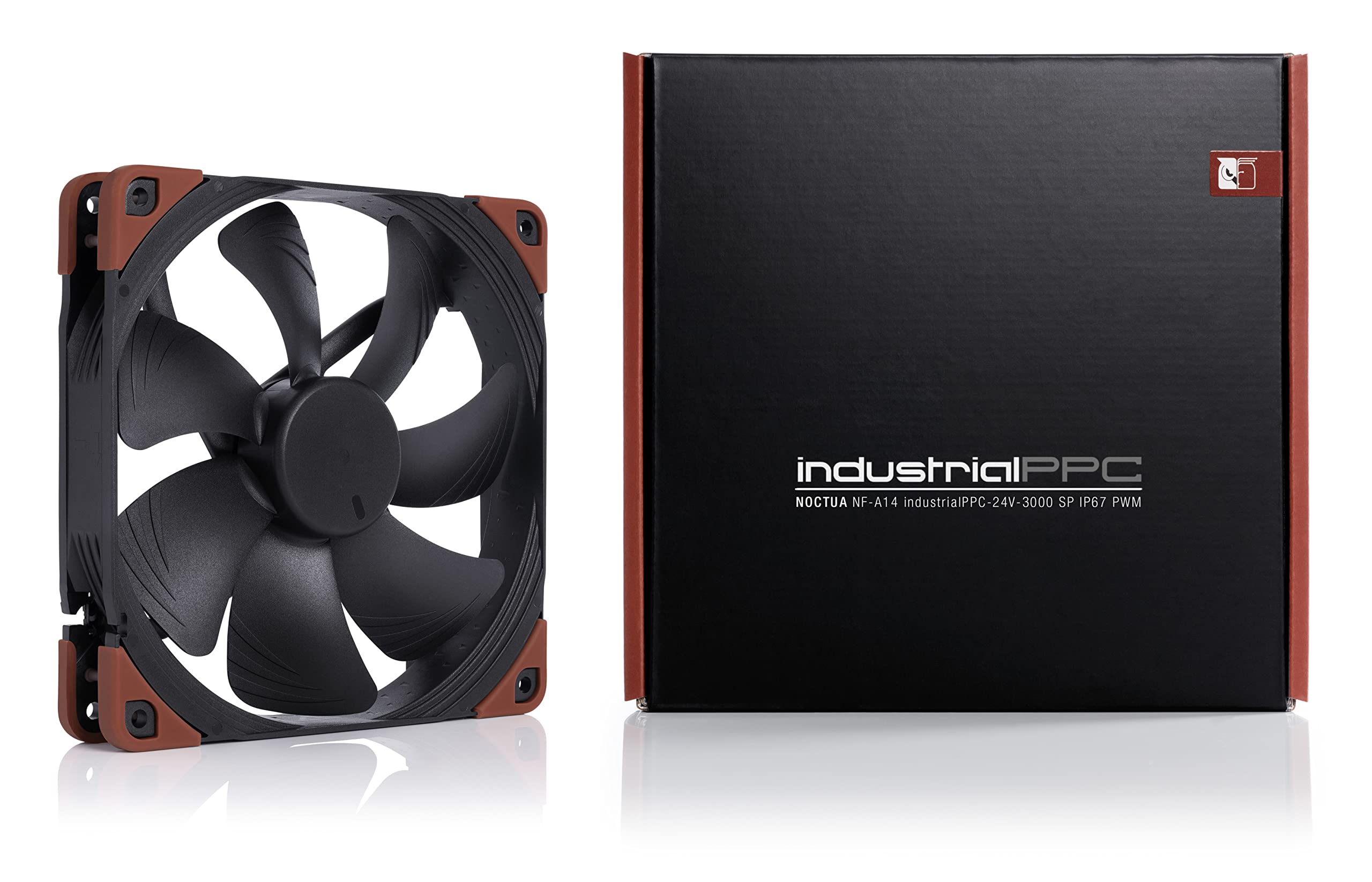 Noctua NF-A14 iPPC-24V-3000 SP IP67 PWM, Heavy Duty Cooling Fan, 4-Pin, 3000 RPM, 24V Version (140mm, Black)