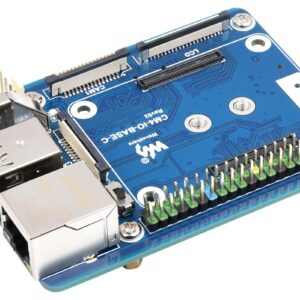 CM4 Base Board (Advanced C Version) for Compute Module 4, with Raspberry Pi 40PIN GPIO Header/MIPI CSI Camera Ports/LCD Display Port/Fan/HDMI/USB/Gigabit Ethernet RJ45 Connector