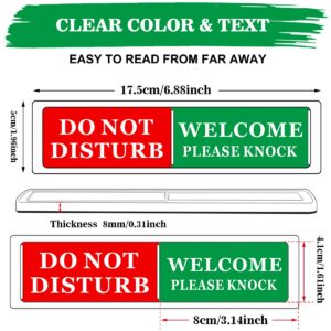 Do Not Disturb Door Hanger Sign - Meeting in Progress Door Sign Sukh Green and Red Ideal for Therapy, Sleeping, Session in Progress,Spa Treatment, 6.88 X 1.96 inches Door Sign 1 Pack