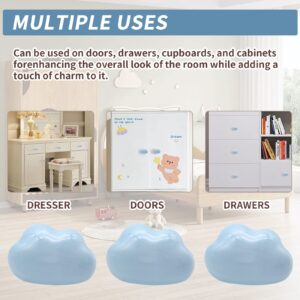 Bmgop 8PCS Ceramic Cabinet Knobs Cloud Shape Drawer Knobs Blue Nursery Dresser Knobs, Cute Drawer Handle Pulls for Closet Cupboard Wardrobe