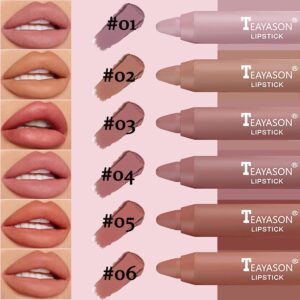 3 Colors Liquid Matte Lipstick Set, Velvet Air Moisture Smooth Crayon Nude Lipstick,Ultimate Nourishing Lipstick 24 Hour Long Lasting Waterproof Lip Gloss Lipstick for Women Makeu (Set F)