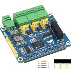 waveshare RS485 CAN HAT for Raspberry Pi, Expand 2-Ch RS485 and 1-Ch CAN, SPI Communication, Industrial Grade Isolation Protections