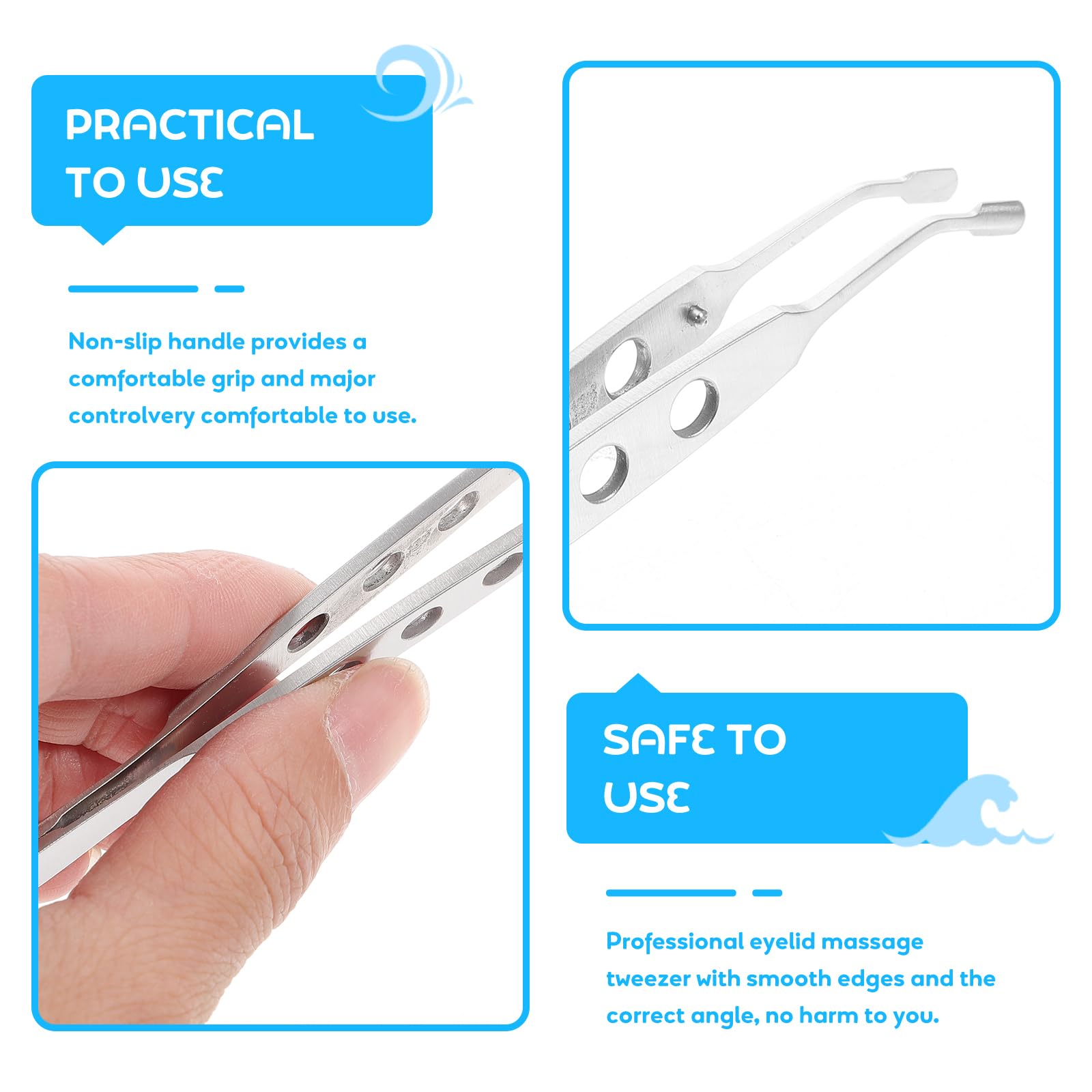 iplusmile Meibomian Gland Expressor, Stainless Steel Expressor Forceps Eyelid Massage Professional Face Care Craft Tools for Dry Eyes