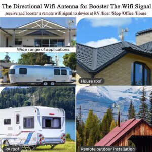 Long Range Outdoor Directional WiFi Antennas for WiFi Repeater System Support WiFi Router/Camera/Wireless Hotspot Extend WI-FI Range