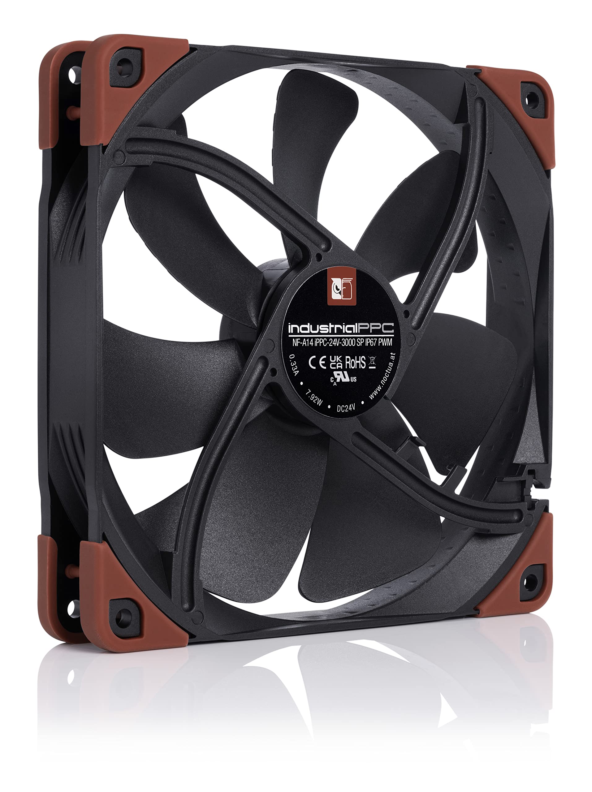 Noctua NF-A14 iPPC-24V-3000 SP IP67 PWM, Heavy Duty Cooling Fan, 4-Pin, 3000 RPM, 24V Version (140mm, Black)