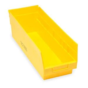 MDMprint Shelf Storage Bin, Yellow, Polypropylene, 17 7/8 in L x 8 3/8 in W x 6 in H, 50 lb Load Capacity