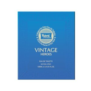 Hybrid & Company Vintage Heroes Parfum for Men Mint Geranium Vanilla Cologne, Long Lasting Concentrated Luxury fragrance, 3.4 Fl Oz/100 Ml