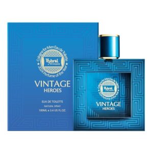 Hybrid & Company Vintage Heroes Parfum for Men Mint Geranium Vanilla Cologne, Long Lasting Concentrated Luxury fragrance, 3.4 Fl Oz/100 Ml