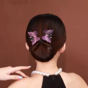 4PCS Ins Style Elegant Lazy Hair Curler,Ins Style Satin Rose Hair Claw,French Twist Hairstyle Bun Hair Accessories,Crystal Hair Bun Maker,Lazy Hair Bun,DIY Hair Styling Accessories for Women Girls