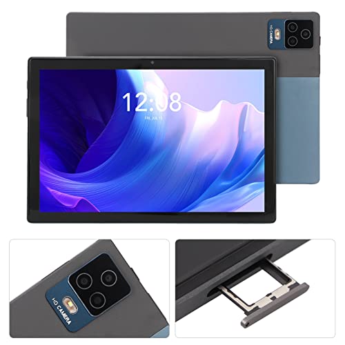 Tablet PC, for 11 10GB 256GB High Definition Screen 10.1 Inch Tablet for Reading (Blue)