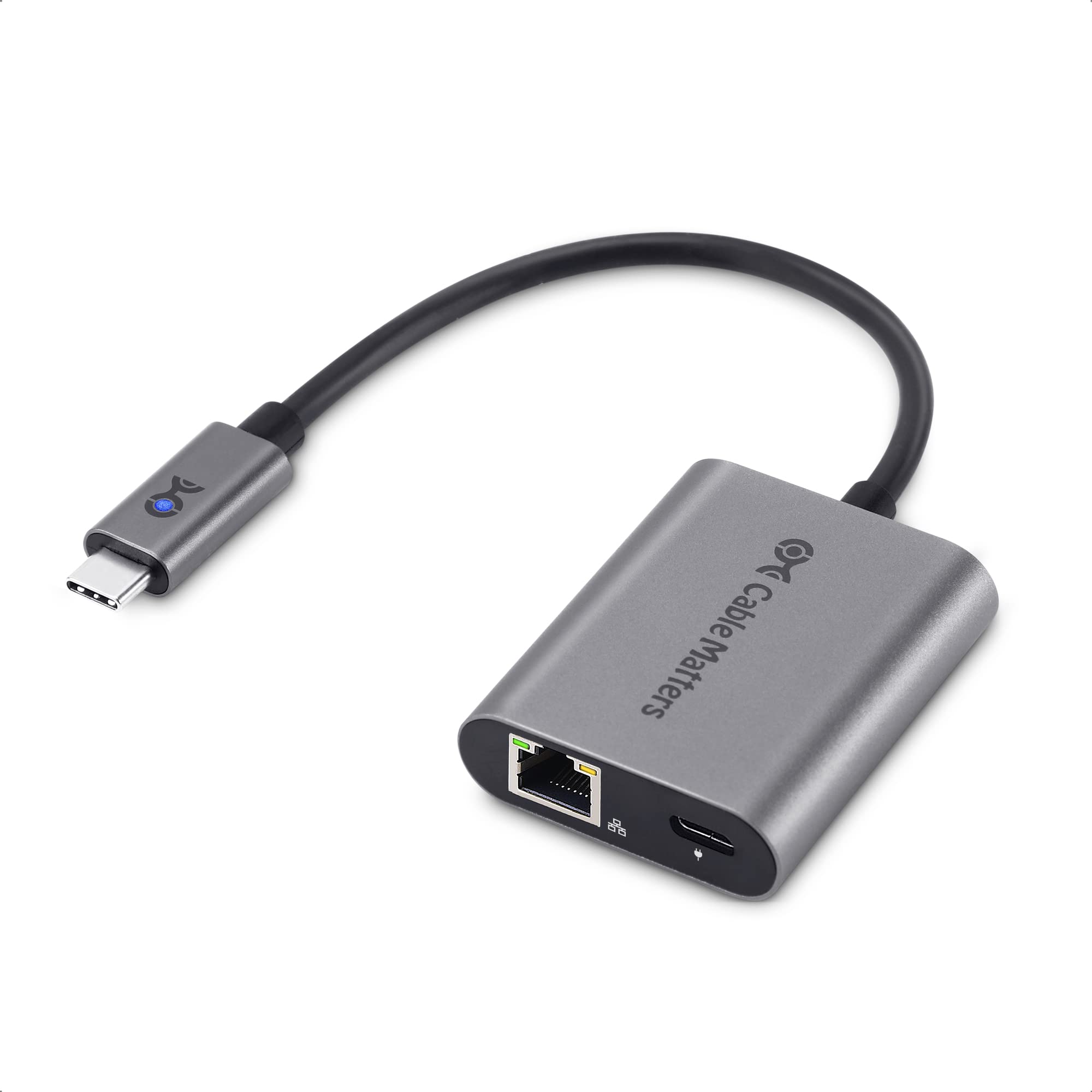 Cable Matters USB C to 2.5 Gigabit Ethernet Adapter with Charging 100W, 2.5g Ethernet to USB-C Adapter (2.5gbps Ethernet Port) - Compatible with MacBook Pro, iPad Pro, XPS, Microsoft Surface Pro