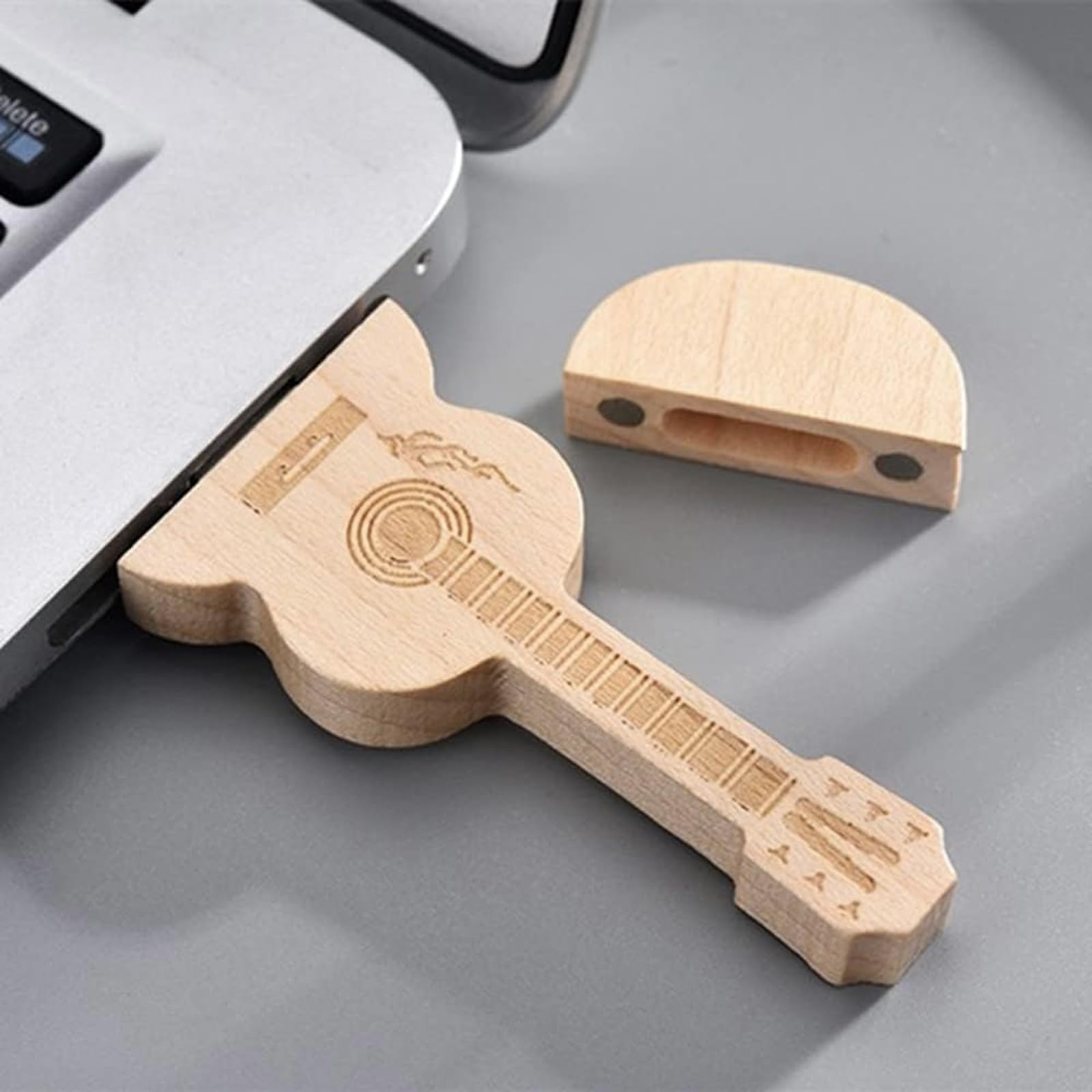 Wood USB Flash Drive 32GB USB 3.0 with Wooden Box, Ideal Gift with Maple Wooden,Wood Guitar Flash Drive for Birthday/Anniversary/Wedding,Wooden Thumb Drivers Guitar Gifts Novelty Gift (32GB, Maple)